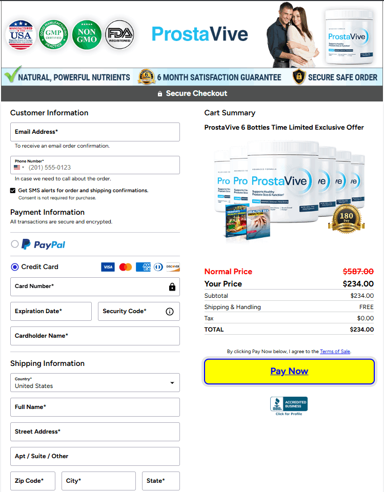 prostavive-checkout-page